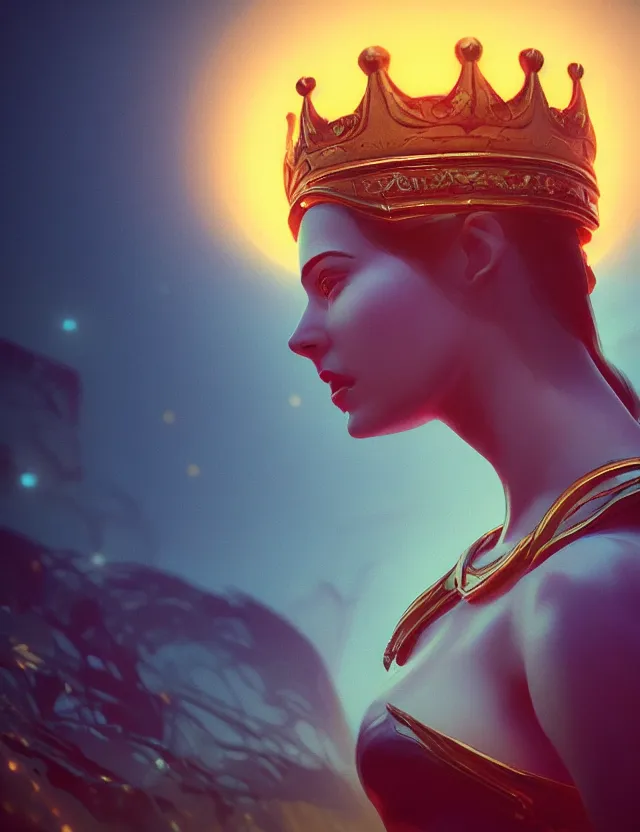 Image similar to blurred background. close-up portrait of a goddess in crown, by Anka Zhuravleva, Anato Finnstark and Alena Aenami, Angus McKie. unreal engine