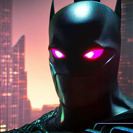 Image similar to a portrait of a spiderbatman , cyberpunk, highly detailed, unreal engine 5, 4K UHD image