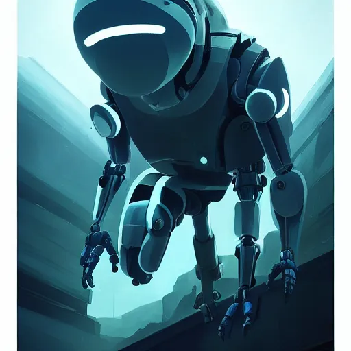 Image similar to a robot cybernetic monster minimalist comics, behance hd by jesper ejsing, by rhads, makoto shinkai and lois van baarle, ilya kuvshinov, rossdraws global illumination ray tracing hdr radiating a glowing aura