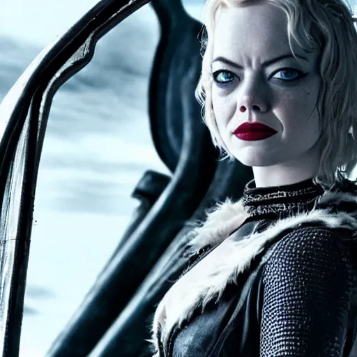 Image similar to emma stone as cruella in mad max fury road