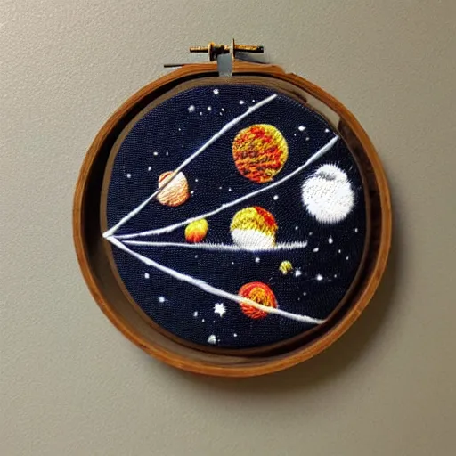 Prompt: Liminal space in outer space!!!!!!, (((embroidery)))