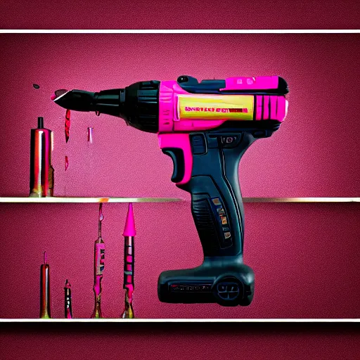 Image similar to pink drill driver, products photography