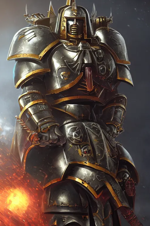 Image similar to armor portrait heros warhammer 4 0 k horus heresy fanart - the primarchs emperor by johannes helgeson animated with vfx concept artist & illustrator global illumination ray tracing hdr fanart arstation zbrush central hardmesh 8 k octane renderer comics stylized