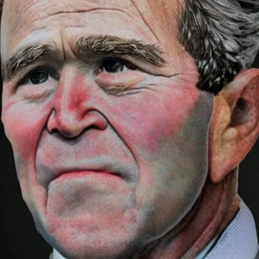 Image similar to george bush covered in tinfoil