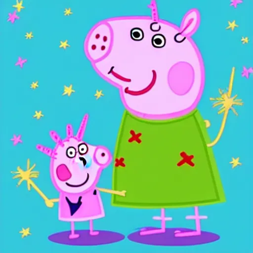 Prompt: “a unicorn in peppa pig”