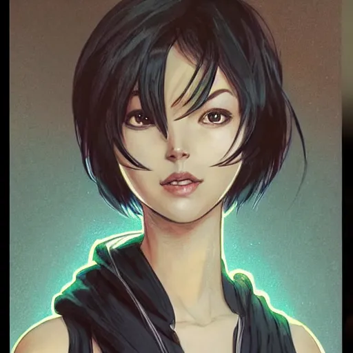 Prompt: cassandra cain in a hoodie and shorts, sitting in a dark movie theater, wearing makeup bokeh, beautiful face!!!!, 2 7 years old, cg animation, lifelike, animated, realistic, character select portrait, by artgerm, greg rutkowski, alphonse mucha, 3 d