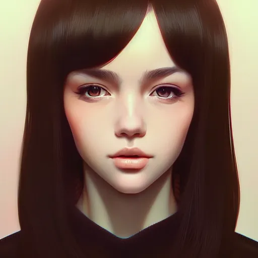 Image similar to a portrait of a beautiful model, art by ilya kuvshinov and wlop and artgerm and josan gonzalez, digital art, highly detailed, intricate, sharp focus, trending on artstation hq, deviantart, pinterest, unreal engine 5, 4 k uhd image