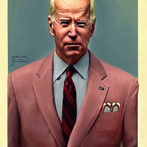 Image similar to terrifying, surreal portrait of joe biden by j. c. leyendecker, bosch, willim blake, jon mcnaughton, and beksinski