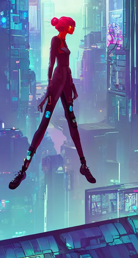 Image similar to zendaya as a cyberpunk hero standing on the rooftop of cybertown, art poster, full body, t - pose, character design, ambient lighting, 4 k, lois van baarle, ilya kuvshinov, rossdraws, alphonse mucha, jung gi kim, dylan kowalsk, artstation