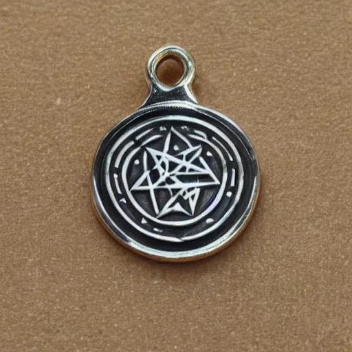 Prompt: the magic sigil charm designed to keep stupid away