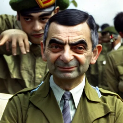 Image similar to Archival photo of Mr Bean as a soldier in the Vietnam War