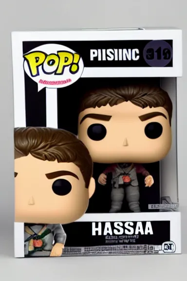 Image similar to “ very photorealistic photo of a hasan piker funko pop on a white background, award - winning details ”