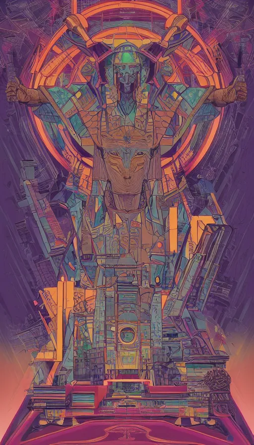 Image similar to Anubis, futurism, da vinci, Dan Mumford, Josan Gonzalez