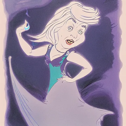 Image similar to ursula the sea witch, boris johnson, by glen keane, disney