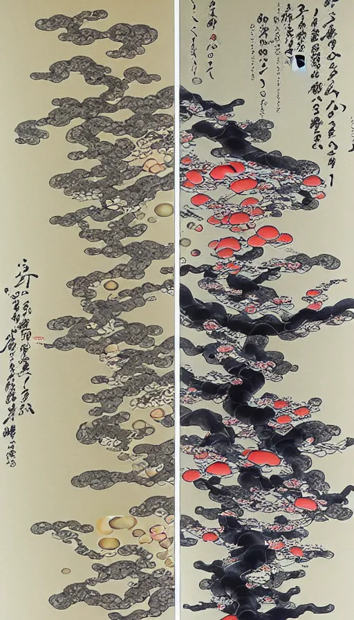 Image similar to the two complementary forces that make up all aspects and phenomena of life, by Yoshitaka Amano,