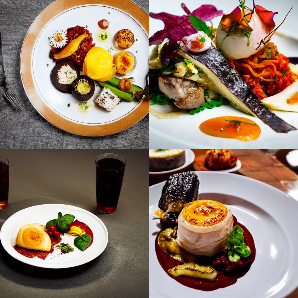Prompt: A delicious plate of food, food photography, Michelin Star