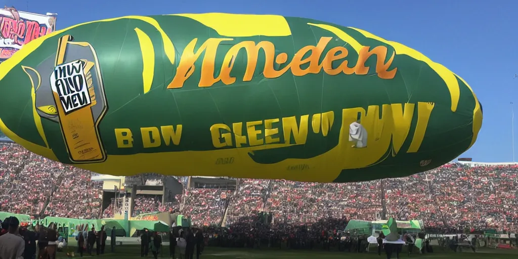 Image similar to mtn dew sponsors the game day blimp