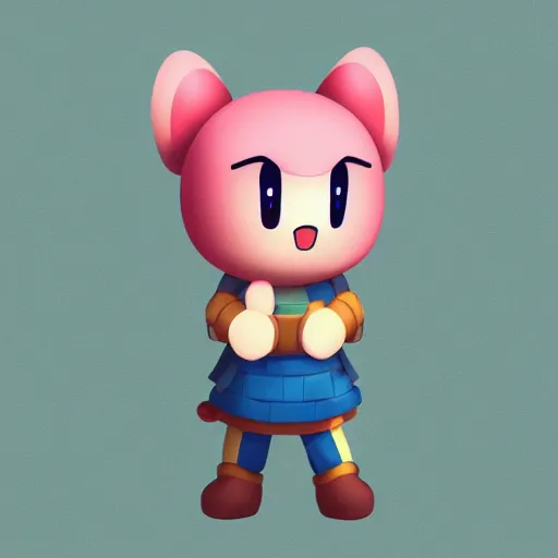 Prompt: chibi kirby trending on artstation