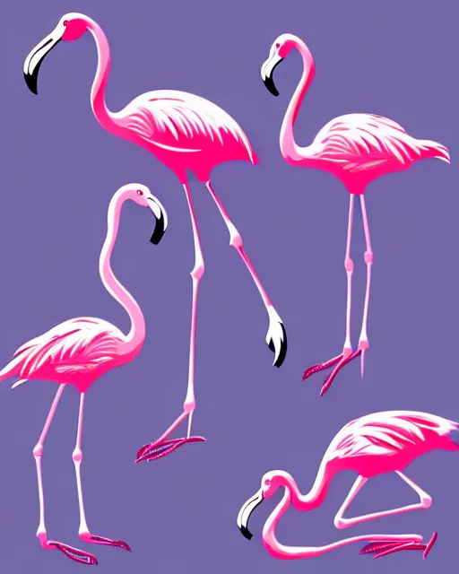 Image similar to silhouette of a flamingo, highly detailed, photorealistic, vector art, 8 k