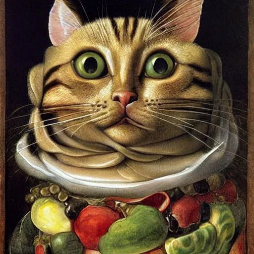 Prompt: cat, by Arcimboldo