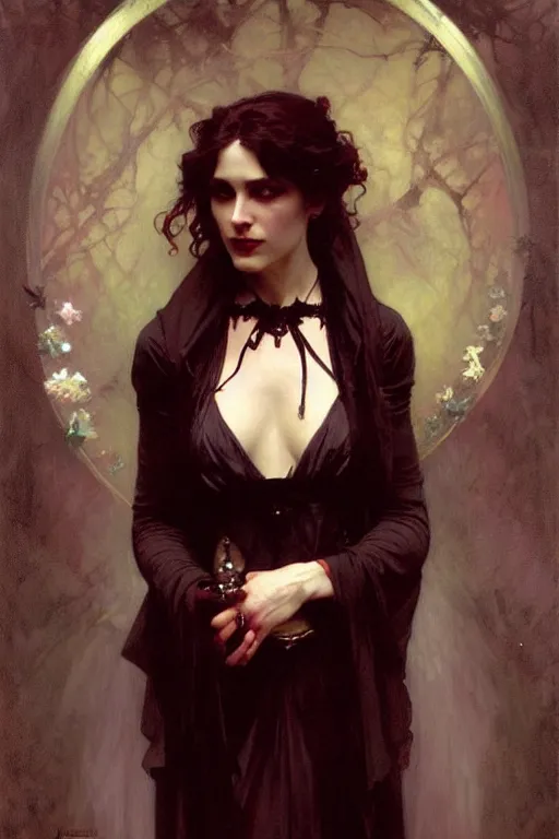 Image similar to victorian vampire, painting by daniel gerhartz, alphonse mucha, bouguereau, detailed art, artstation