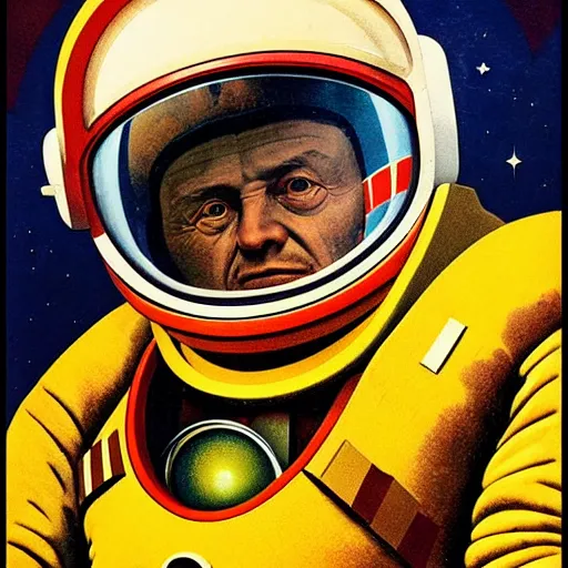 Portrait of a Soviet astronaut wearing helmet | Stable Diffusion | OpenArt