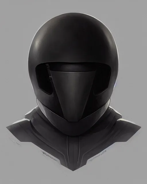 Prompt: smooth sleek black featureless helmet, by greg rutkowski, mark brookes, jim burns, tom bagshaw, magali villeneuve, trending on artstation