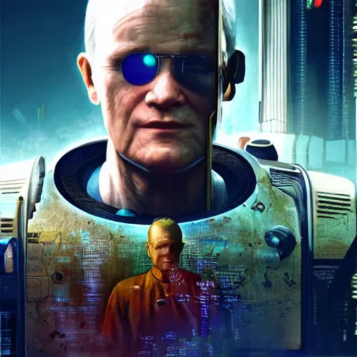 Prompt: cyborg john paul ii in cyberpunk 2 0 7 7, artistic artwork