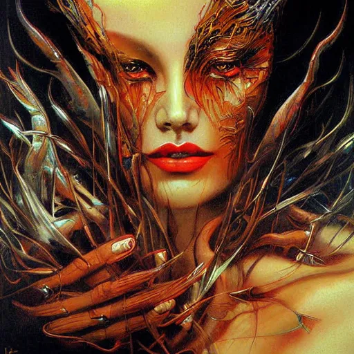 Prompt: the devil painting by karol bak