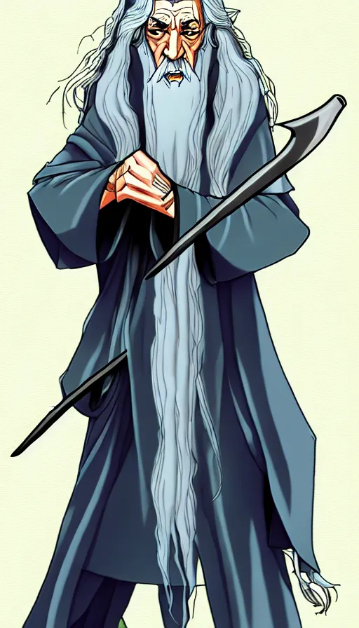 Image similar to gandalf ecogoth from the near future past, anime, manga, studio mir