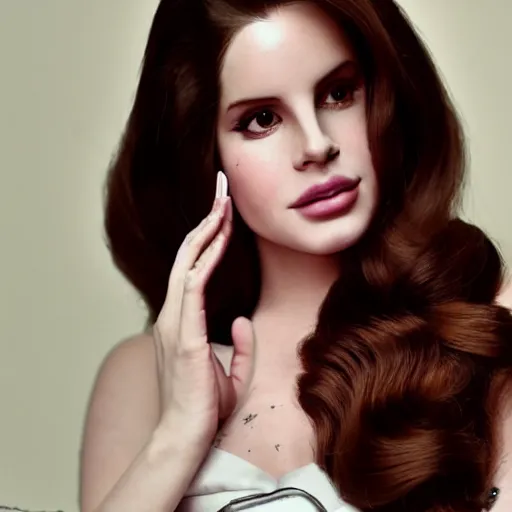 Image similar to Lana del rey in a hand cream commercial, photorealistic, detailed, studio