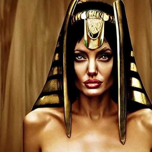 Image similar to an amazing award winning photo of angelina jolie as cleopatra, beautiful masterpiece