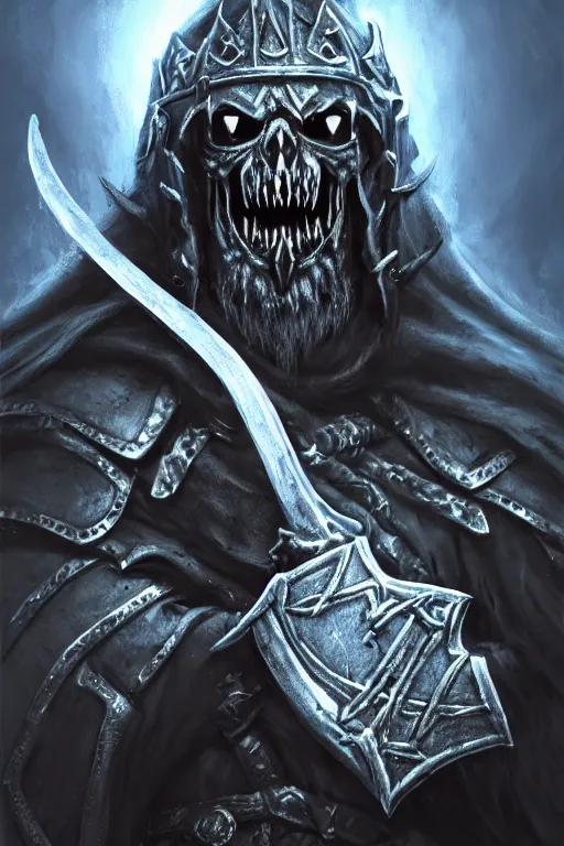 Image similar to an undead viking lich king eating a banana, wide angle, super highly detailed, professional digital painting, artstation, concept art, smooth, sharp focus, no blur, no dof, extreme illustration, Unreal Engine 5, Photorealism, HD quality, 8k resolution, cinema 4d, 3D, beautiful, cinematic, art by artgerm and greg rutkowski and alphonse mucha and loish and WLOP