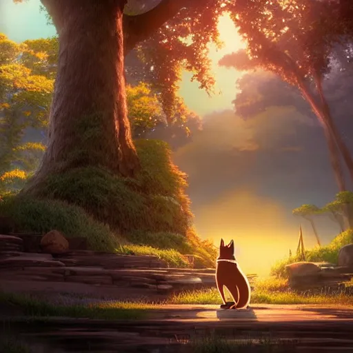 Image similar to a wholesome animation key shot of a burmese cat, studio ghibli, pixar and disney animation, sharp, rendered in unreal engine 5, anime key art by greg rutkowski, bloom, dramatic lighting