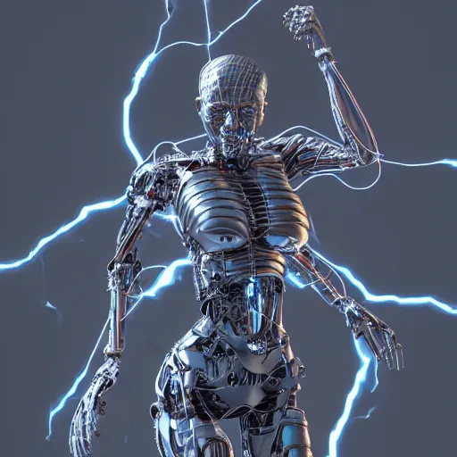 Prompt: 3 d render melted cyborg humanoid, sculpture, chrometype, liquid metal, neotribal, raytraced, volumetric lightning, 8 k by wlop, innate studio h - 1 0 0 0 w - 1 0 0 0