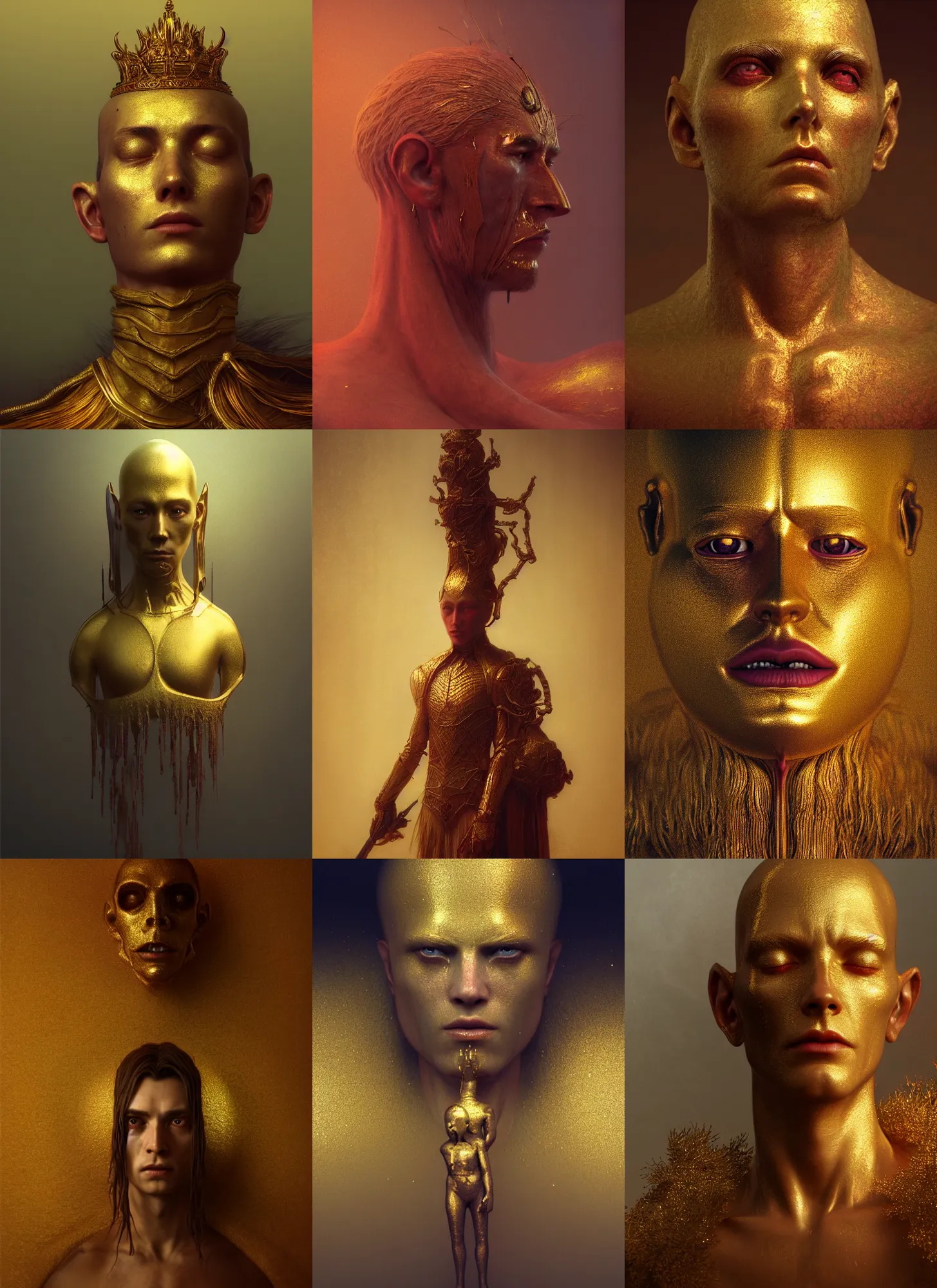 Prompt: octane render, photography golden prince, by waterhouse, 8 k, high quality, highly detailed, by beksinski, haunting, photorealism, by millaise