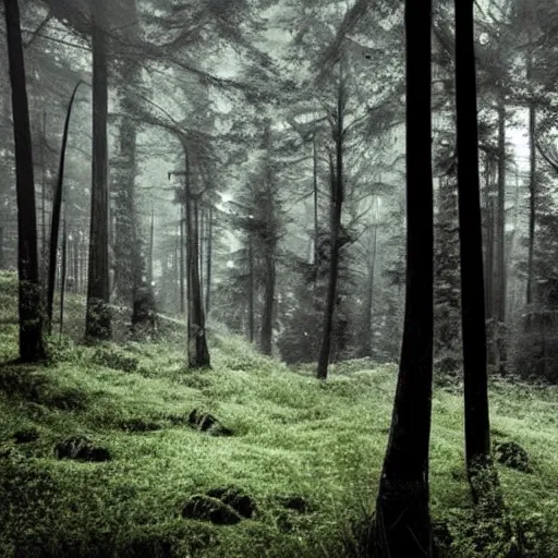 Image similar to deep forest scene, dark