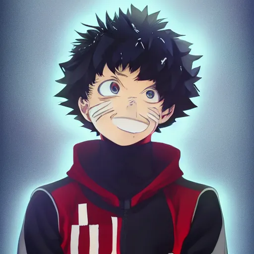 Prompt: Boku no hero academia style, a boy in a hood, ghibli, unreal 5, DAZ, hyperrealistic, octane render, RPG portrait, dynamic lighting