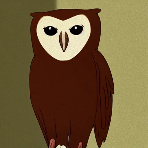 Prompt: barn owl as a character in BoJack Horseman (2014)