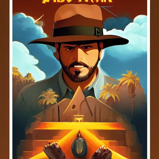 Image similar to face icon stylized minimalist raiders of the lost ark 1 9 8 1, loftis, cory behance hd by jesper ejsing, by rhads, makoto shinkai and lois van baarle, ilya kuvshinov, rossdraws global illumination