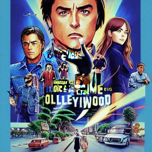 Prompt: anime still of once upon a time in hollywood art by Dice Tsutsumi, Makoto Shinkai, Studio Ghibli!!!!, Studio ghibli art style, art by Dice Tsutsumi, Makoto Shinkai, Studio Ghibli!!!!