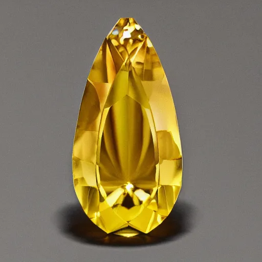 Prompt: A banana is made of yellow topaz crystal.