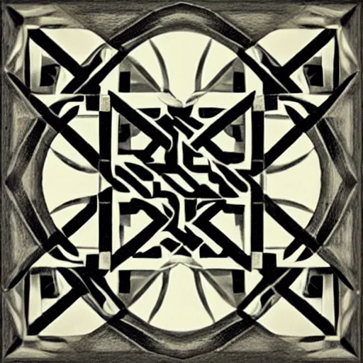 Image similar to lasr dinner by da Vinci in impossible geometry, Escher