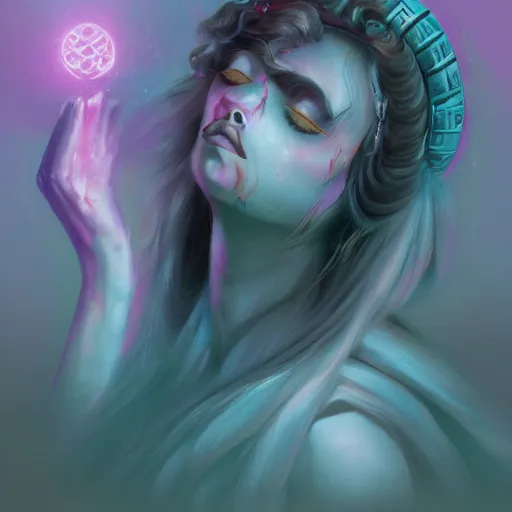 Image similar to dreaming of the goddess, trending on artstation