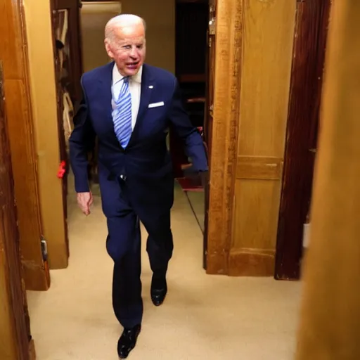 Prompt: Joe Biden exploring the Backrooms