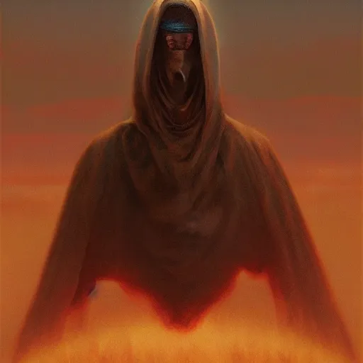 Prompt: self portrait of a quest giver. Full body with cloak and body armor, digital art, realistic, ultradetailed, concept art in the style of r/retrofuturism, art by Beksinski and Dariusz Zawadski, trending on artstation, devianart, cgsociety