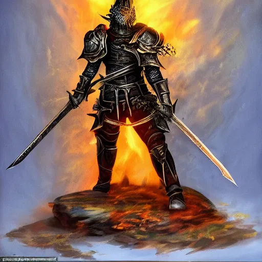 Image similar to three - ply portrait the great death knight dark souls in golden red armor made of polished dragon bones looks relaxed, quantum physics, victorian era