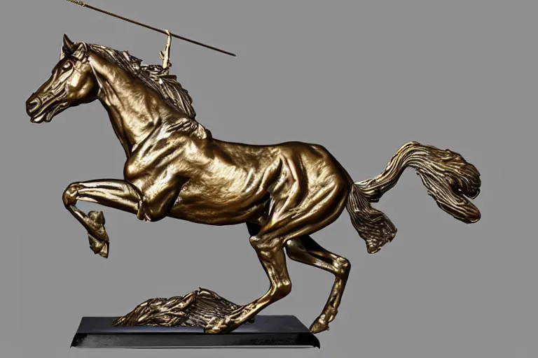 Prompt: sagittarius astrological sign sculpture in bronze by stanisław szukalsk, detailed, 3 d, 8 k