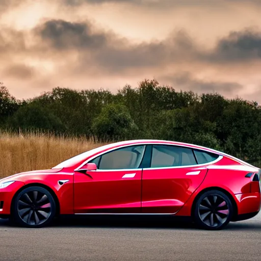 Prompt: HD photo of a Tesla