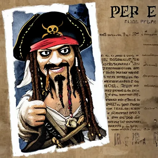 Prompt: pepe pirates of caribbean sea